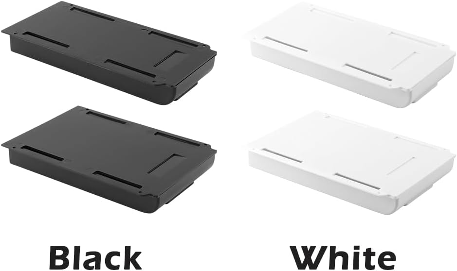 2pcs Under Desk Drawer, Table Hidde-n Slide Out Pencil Holder Self-Adhesive Desk Drawer Storage Tray Attachable for Stationery Home Office School (COLOR:black)