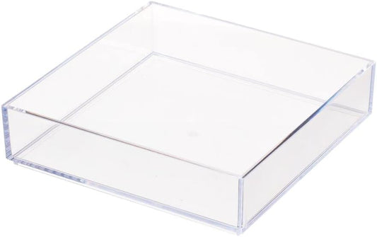 iDesign Plastic Makeup Drawer Organizer Tray - Vanity Organizer or Desk Drawer Organizer - Set of 2 - Clear