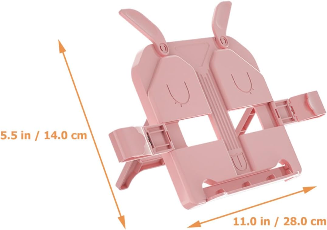 VILLCASE Multi-Functional Reading Stand and Tablet Holder, Portable Pink Book Stand with Document Holder for Students and Office Desk Use