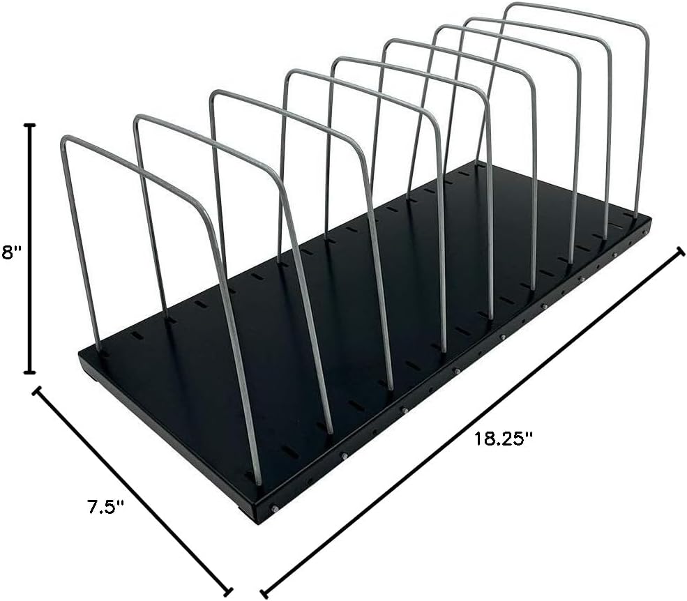 Huron Steel Wire Adjustable Vertical 8-Slot Desk File BinderOrganizer Storage