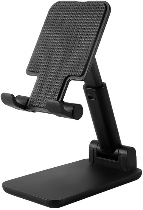 Sleek White Minimalist Phone Stand - Modern Desk Accessory with Adjustable Viewing, Non-Slip Base, Foldable Design for iPhone & E-Readers All Smart Phones