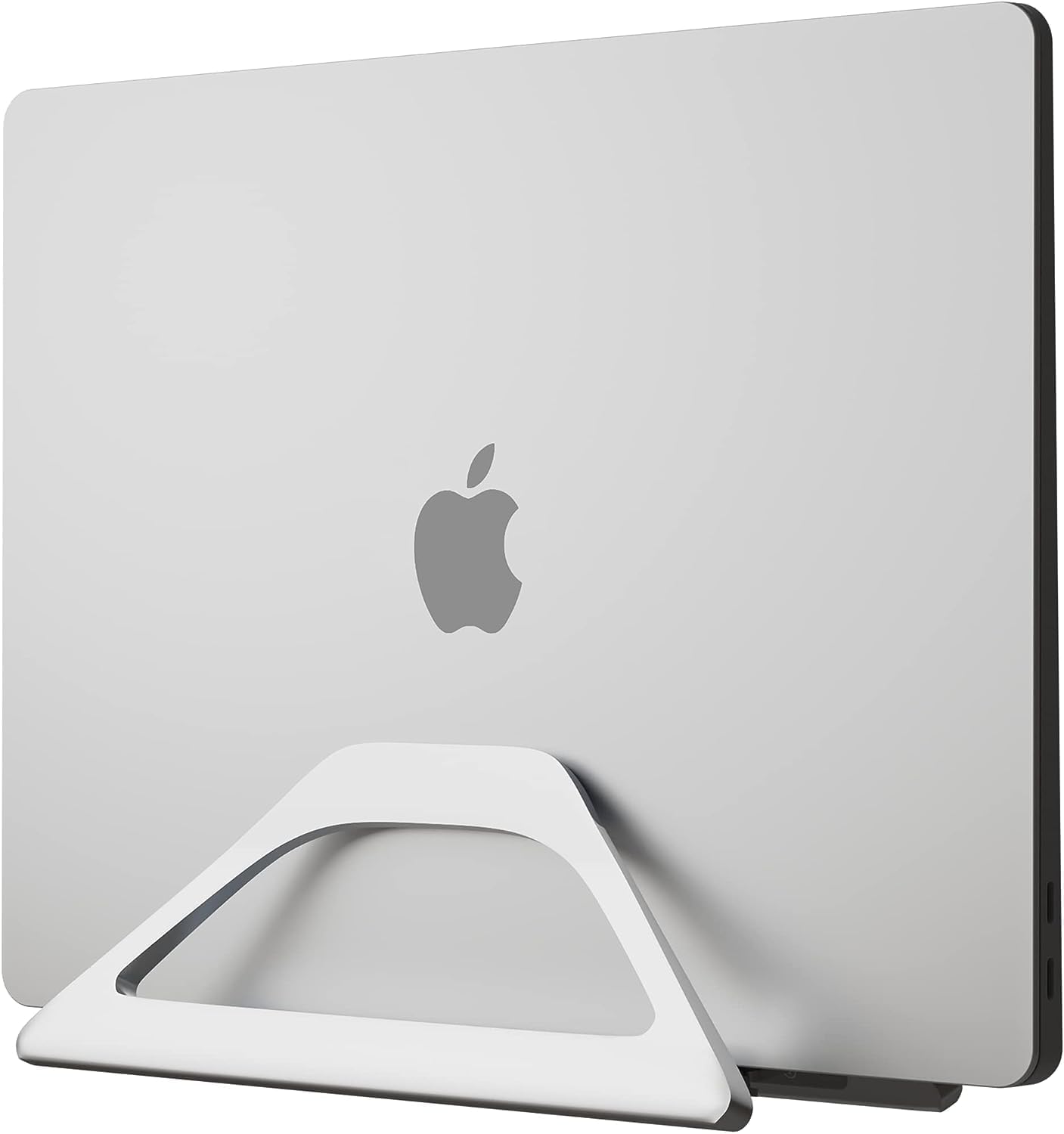 Elestoria Aluminum Vertical Laptop Stand with Gravity Auto-Lock – Adjustable Laptop Holder Vertical fits MacBook Pro/Air, Chromebook & Gaming Laptops up to 17.3" – Space-Saving Desktop Dock - Silver