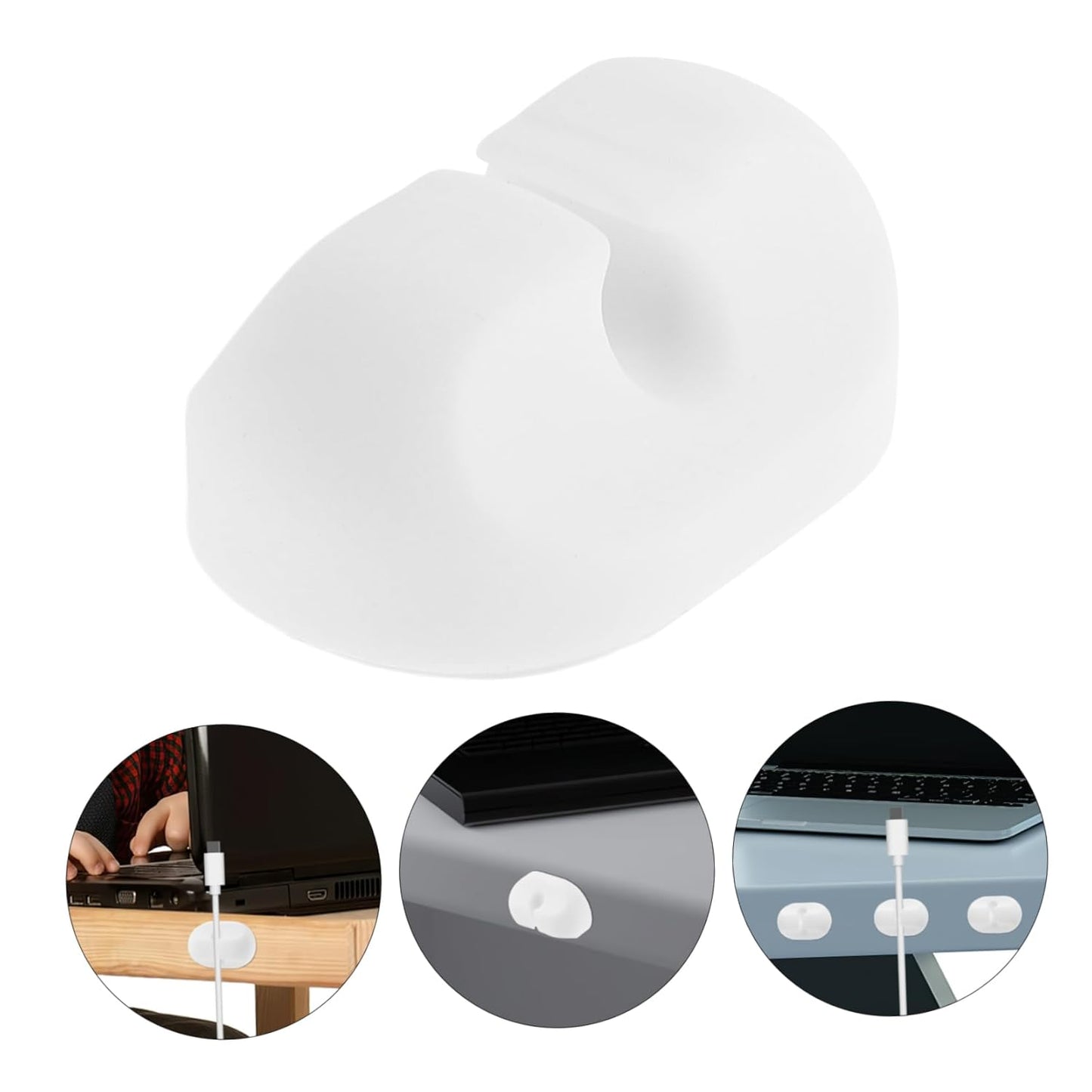 NUOBESTY 6pcs Silicone Cable Holder Clips Adhesive Wire Organizer for Desk Wall Car and Nightstand Efficient to Prevent White