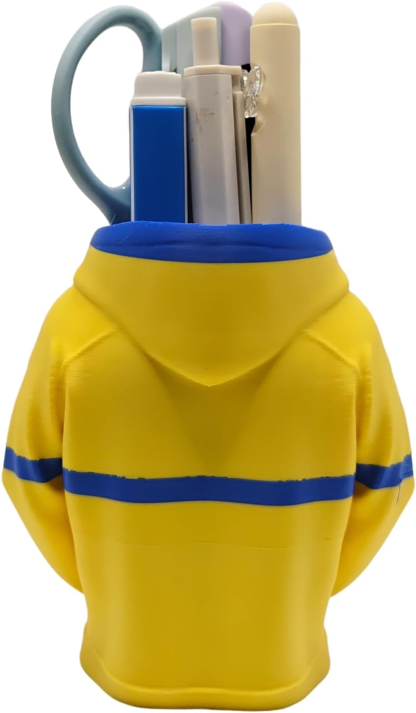 TIME&TRAVE Unique Sweatshirt Pen Holder for Desk, Creative Pencil Holder Desk Organizers, Office Supplies Decorations Idea Gift for Men Women Kids(Yellow)