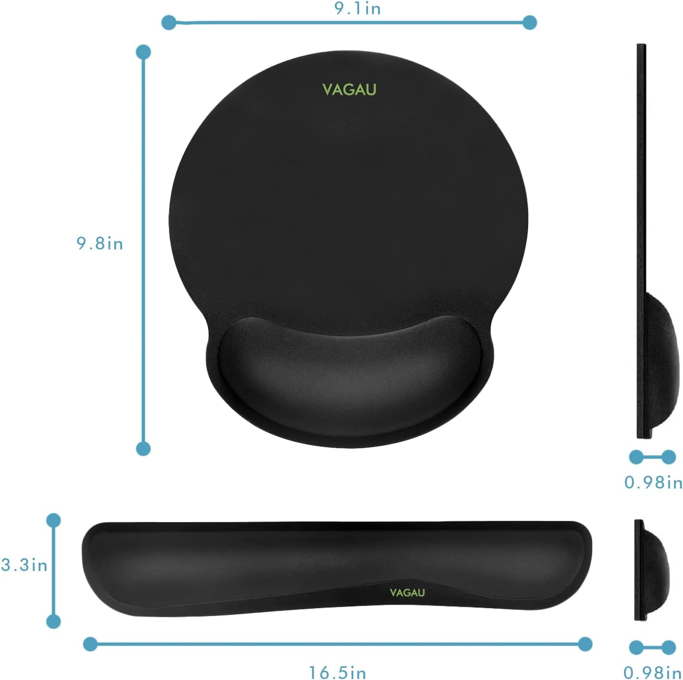 Comfy Mee Premium Memory Foam Keyboard and Mouse Wrist Rest Pads Set- for Comfortable Typing &Wrist Pain Relief (Pack of 2)