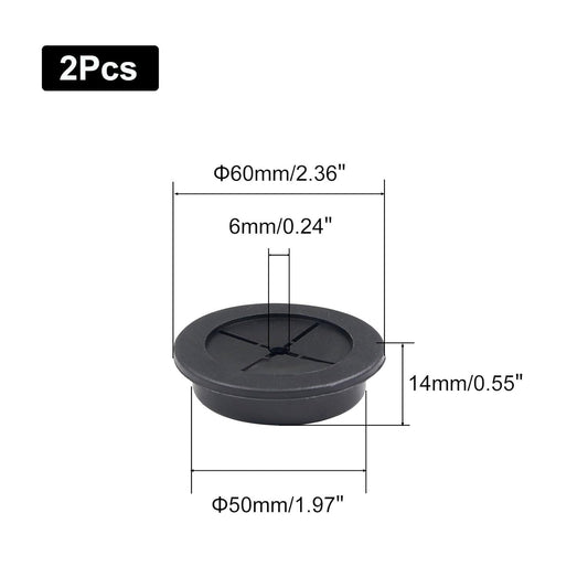 1 Inch Cable Grommet (25mm) – 12 Pcs Flexible Rubber Wire Hole Covers for Server Racks, Network Boxes, Thick Cable Management (Black)