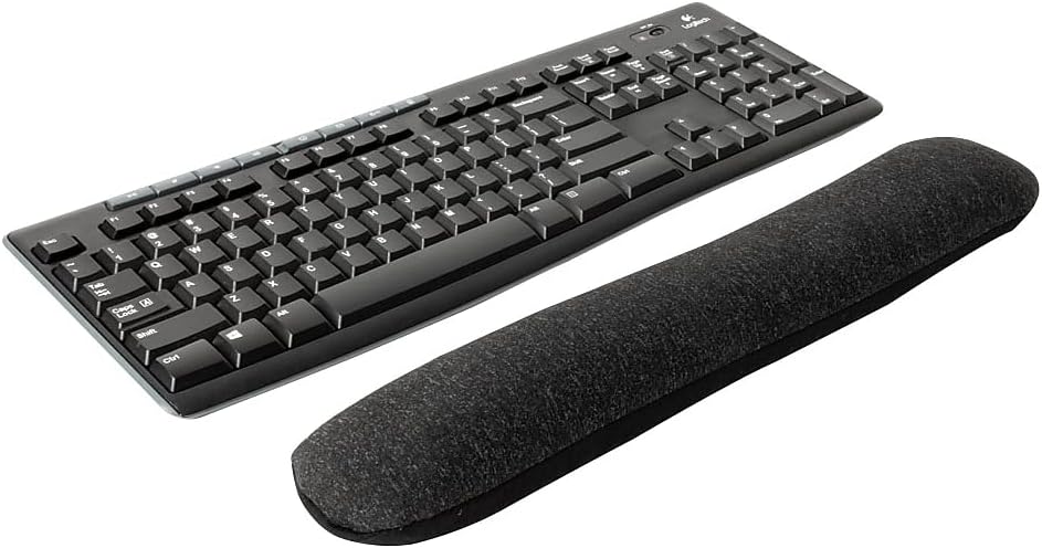 STAPLES Beaded Keyboard Wrist Rest, Ergonomic Non‑Slip Support Cushion for Comfortable Typing, Durable Bead‑Filled Design in Black/Gray