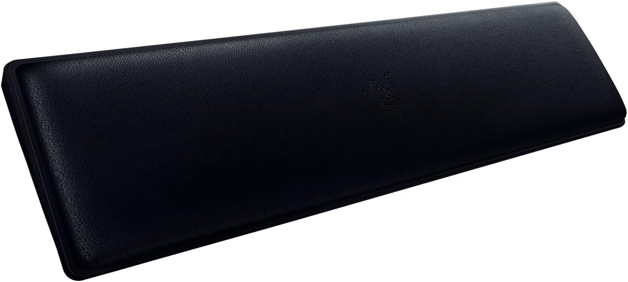 Razer Ergonomic Wrist Rest for Mini Keyboards: Plush Leatherette Memory Foam Cushion - Anti-Slip Rubber Feet