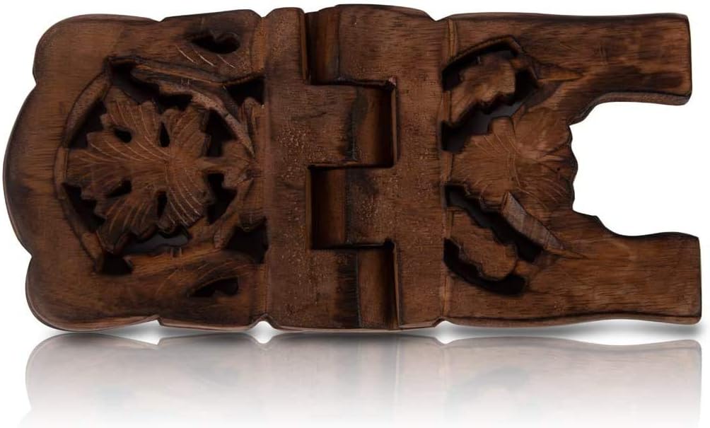 Beautiful Handmade Wooden Prayer Book Display Stand Holder Rehal for Religious Holy Books The Bible Quran Geeta Foldable Book Rest Traditional Living Room Home Decor Accents (12 (L) x 6 (W) Inches)