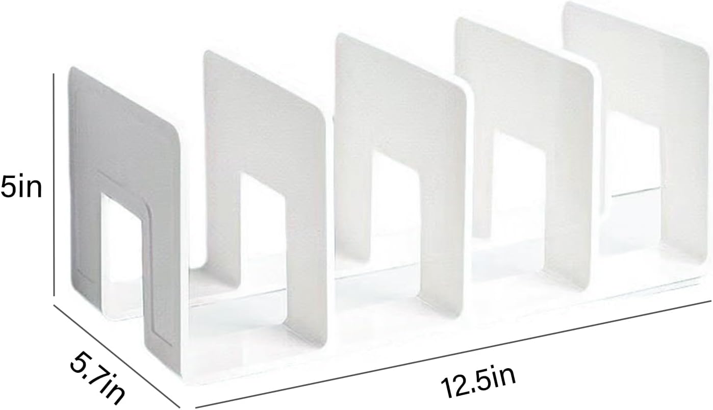 2PCS Acrylic File Organizer for Desk, Desktop Document/Mail Organizer, 4 Compartments Plastics Invisible Bookshelf Floating (12.5" x 5.7" x 5", Black)