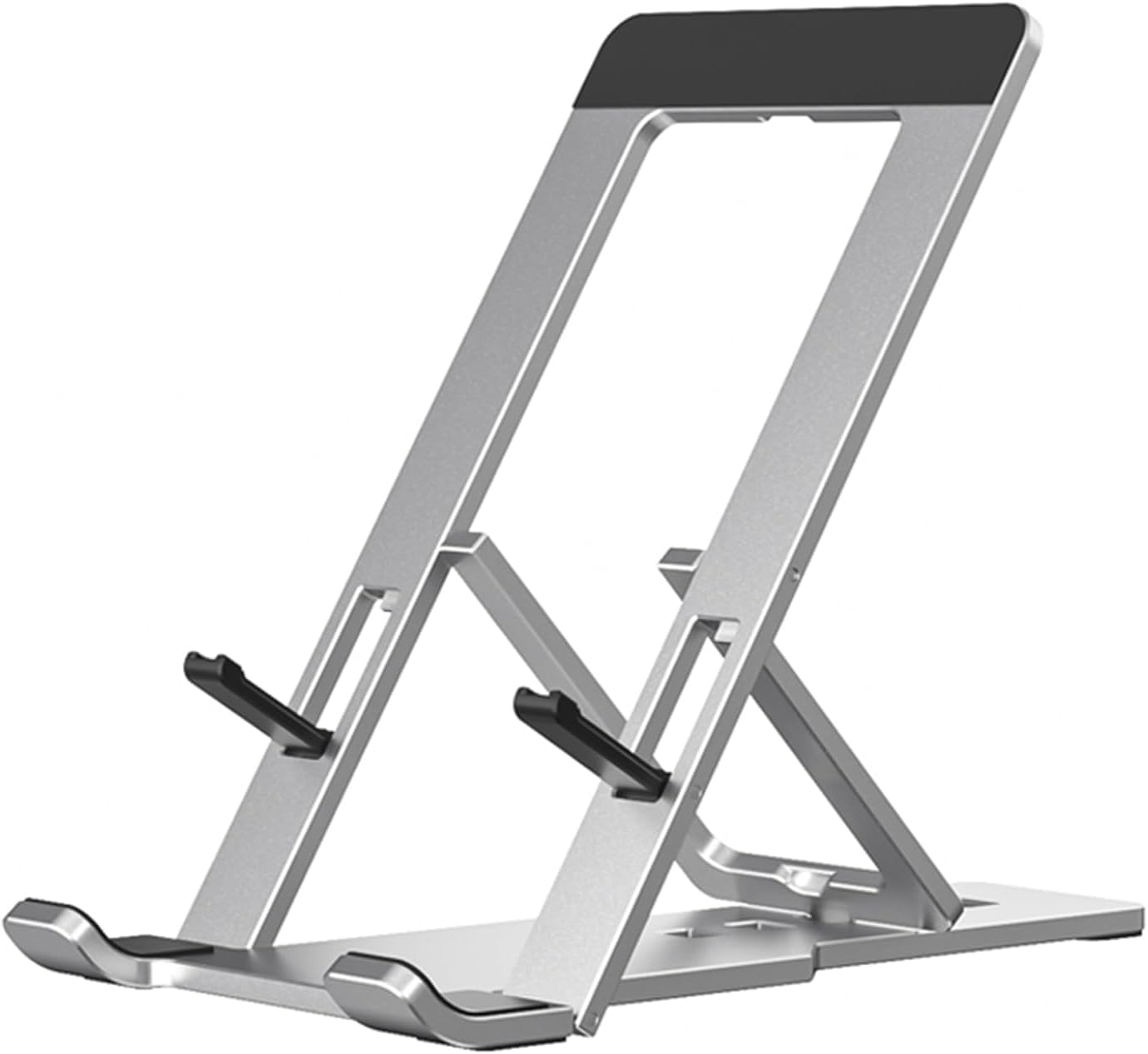 Cell Phone Stand, Fully Adjustable Foldable Desktop Phone Holder for Desk, Thick Case Friendly, Compatible with All Phones (A-Black)