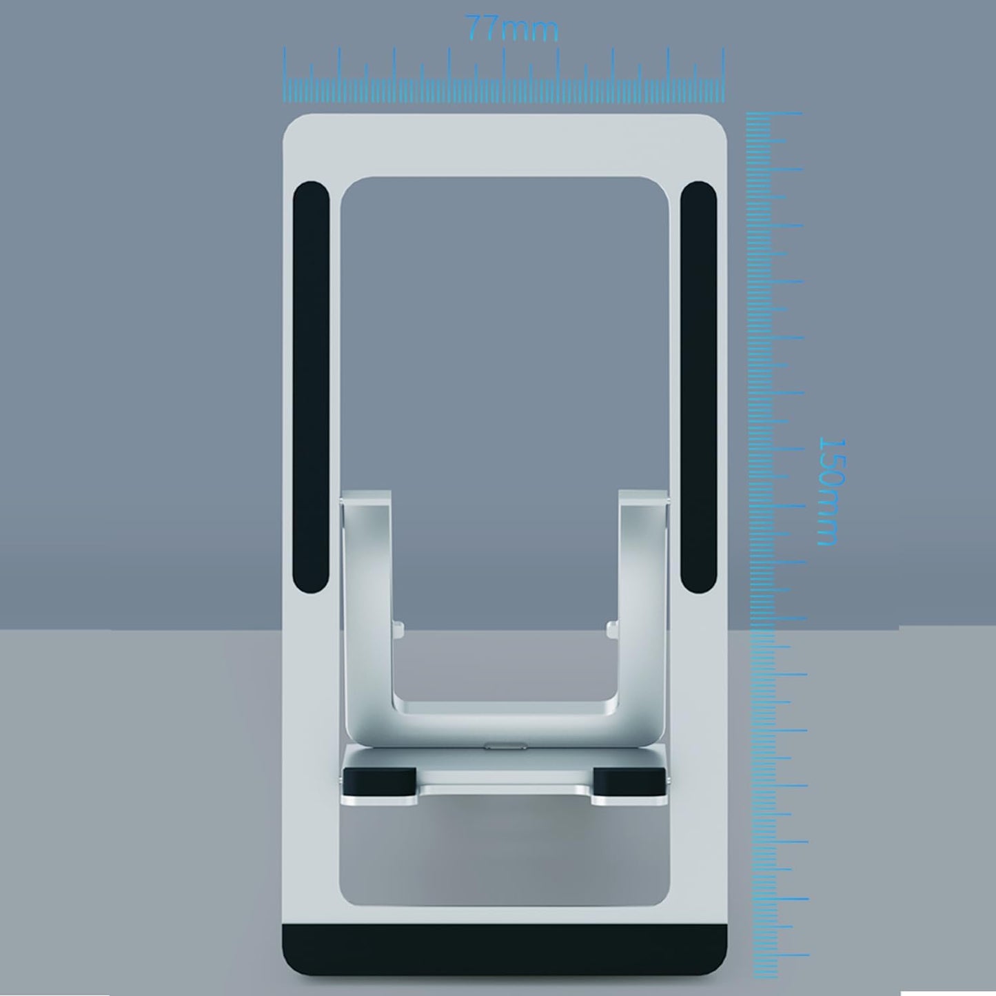 Cell Phone Stand Foldable Aluminum Adjustable Phone Holder for Desk Portable Travel Holder Office Desk Accessories Compatible with iPhone 16 15 14 13 12 11 Pro Max X for Samsung Moto Google (Silver)