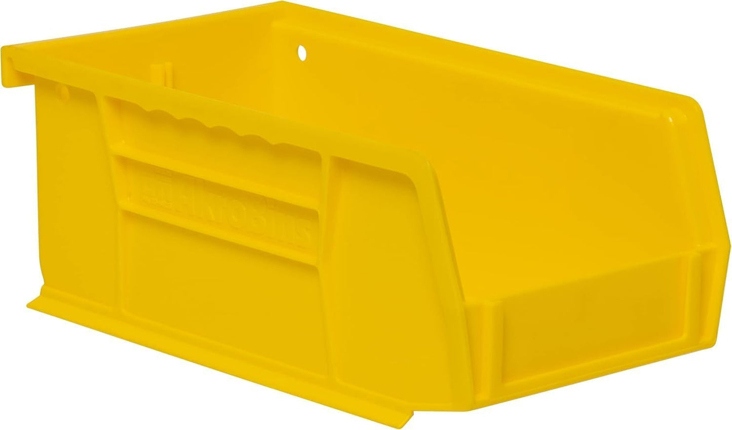 Akro-Mils 30220 AkroBins Plastic Storage Bins, Space-Saving Stackable Bins for Garage, Pantry, Craft Organization, 7" x 4" x 3", Yellow, 24-Pack