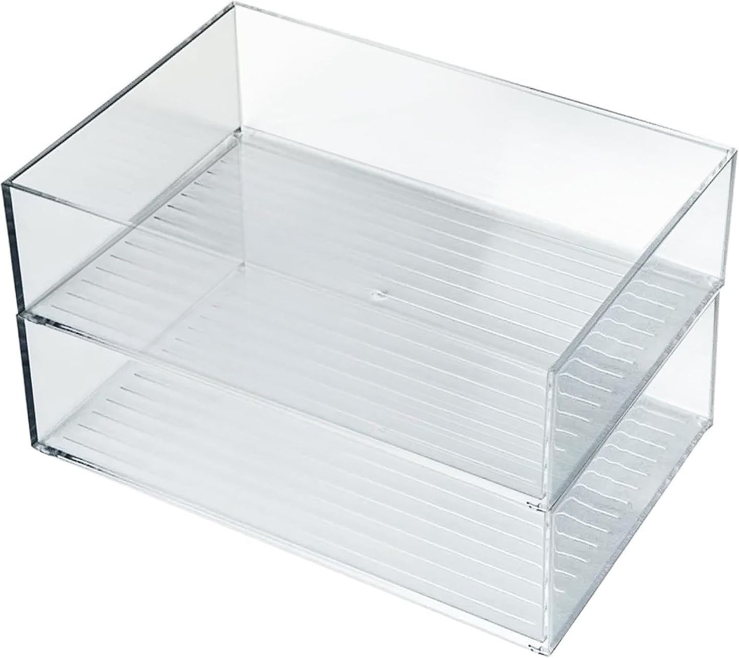 Azar Displays 556735-4PK Large Organizer Tray Oversized Clear Plastic Storage Tray for Kitchen Drawers Pantry Desk and Craft Room BPA-Free (Pack of 4)