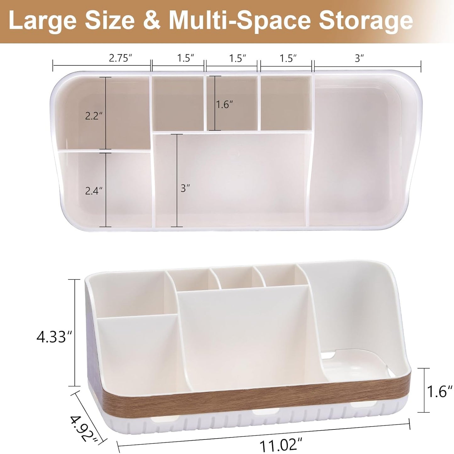 GFWARE Bathroom Organizers and Storage - Detachable 7 Slots Kids Electric Toothbrush and Toothpaste Holde Drainage for Bathroom Accessories Organization Counter Vanity Storage