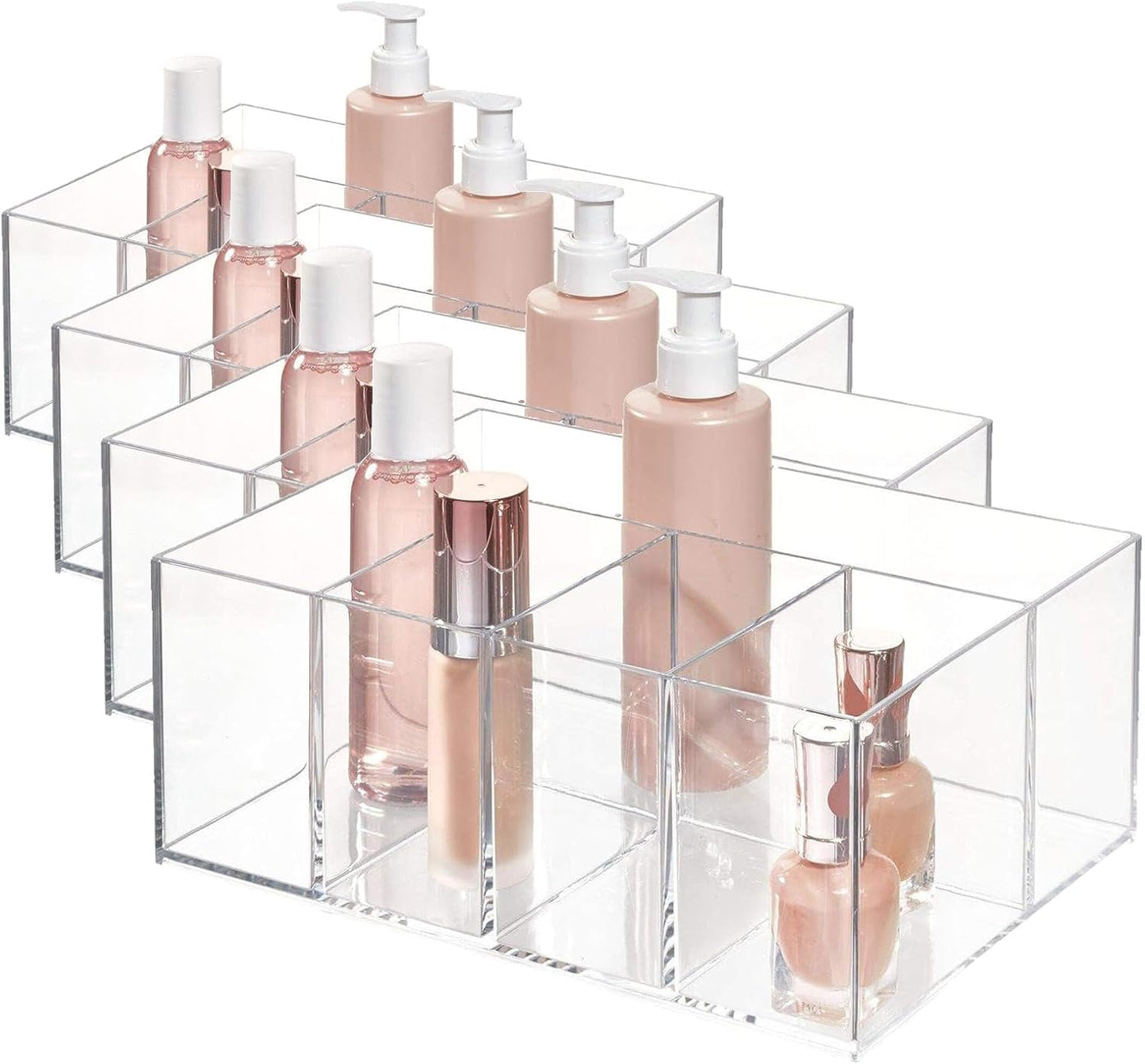 iDesign 5-Section Divided Vanity Organizer for Cosmetic Storage - Clear