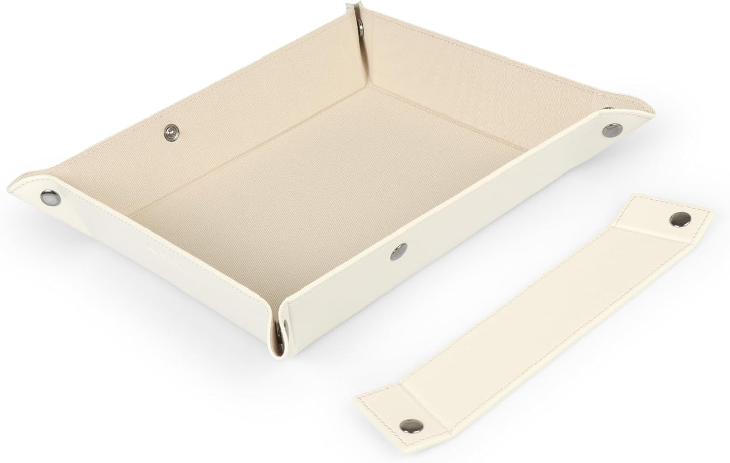 Londo Leather Tray Organizer - Practical Lightweight Water Resistant Computer Table Desk Storage Box for Wallets, Watches, Keys, Coins, Cell Phones and Office Equipment