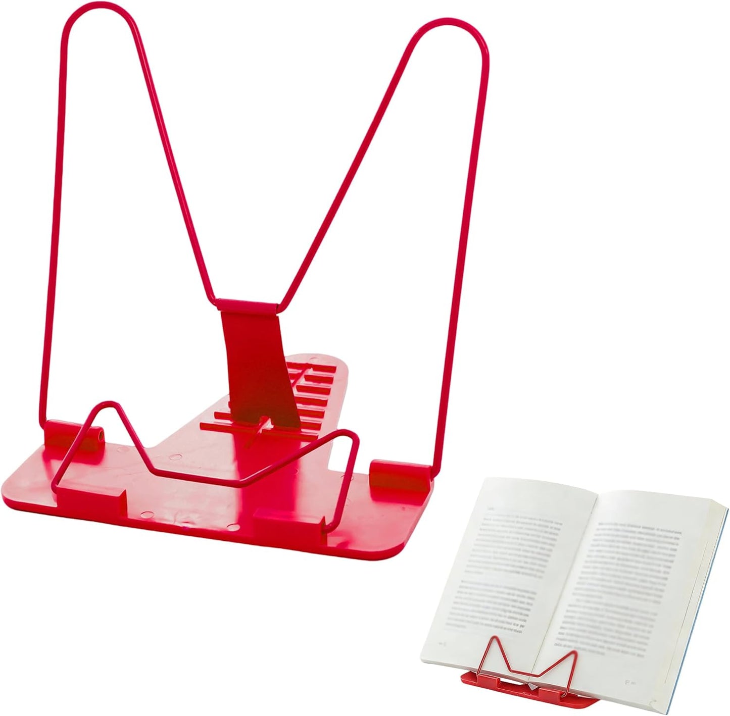 Metal Book Stand for Reading & Desk Use, Book Holder for Cookbooks, Textbooks, Flat Panel & Mobile Phone, Multi-Purpose Reading Stand for Students & Study (Blue)