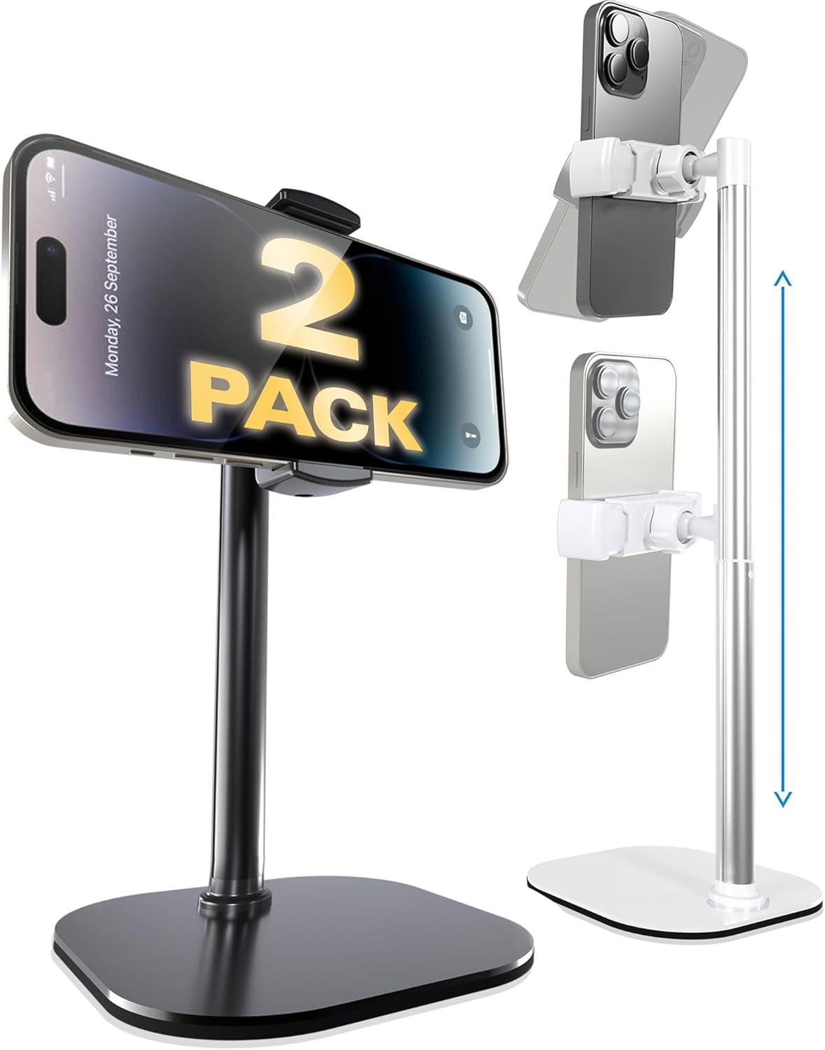 COOPER ChatStand, Adjustable Cell Phone Stand for Desk, Phone Stand for Recording, iPhone Holder for Filming, Small iPhone Tripod, Soporte para Celular, Fits Samsung, Android, (Night Black)