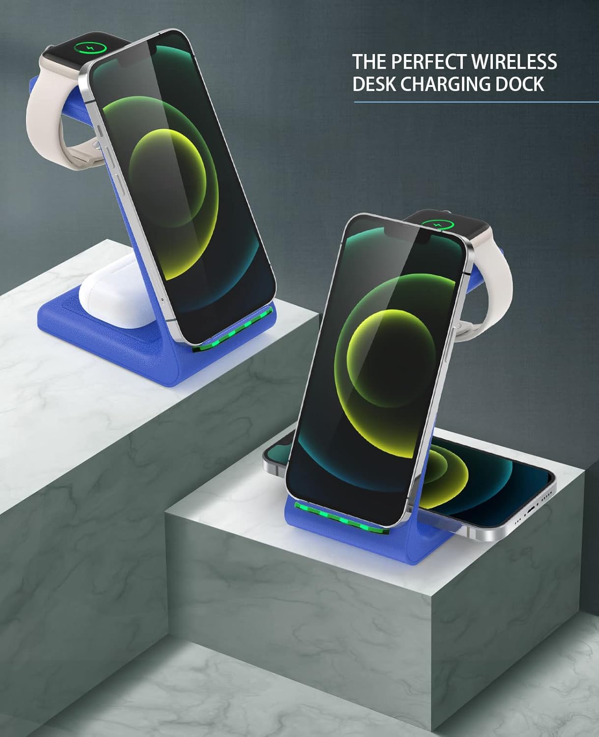 3 in 1 Wireless Charging Station, 2026 Upgraded Fast Desk Charger Station for iPhone 17 16 15 14 13 12 Pro Max Plus, Charger Stand for Apple Watch 10 9 8 7 6 5 4 3 2 SE, Airpods 4 3 2 Pro(Black)