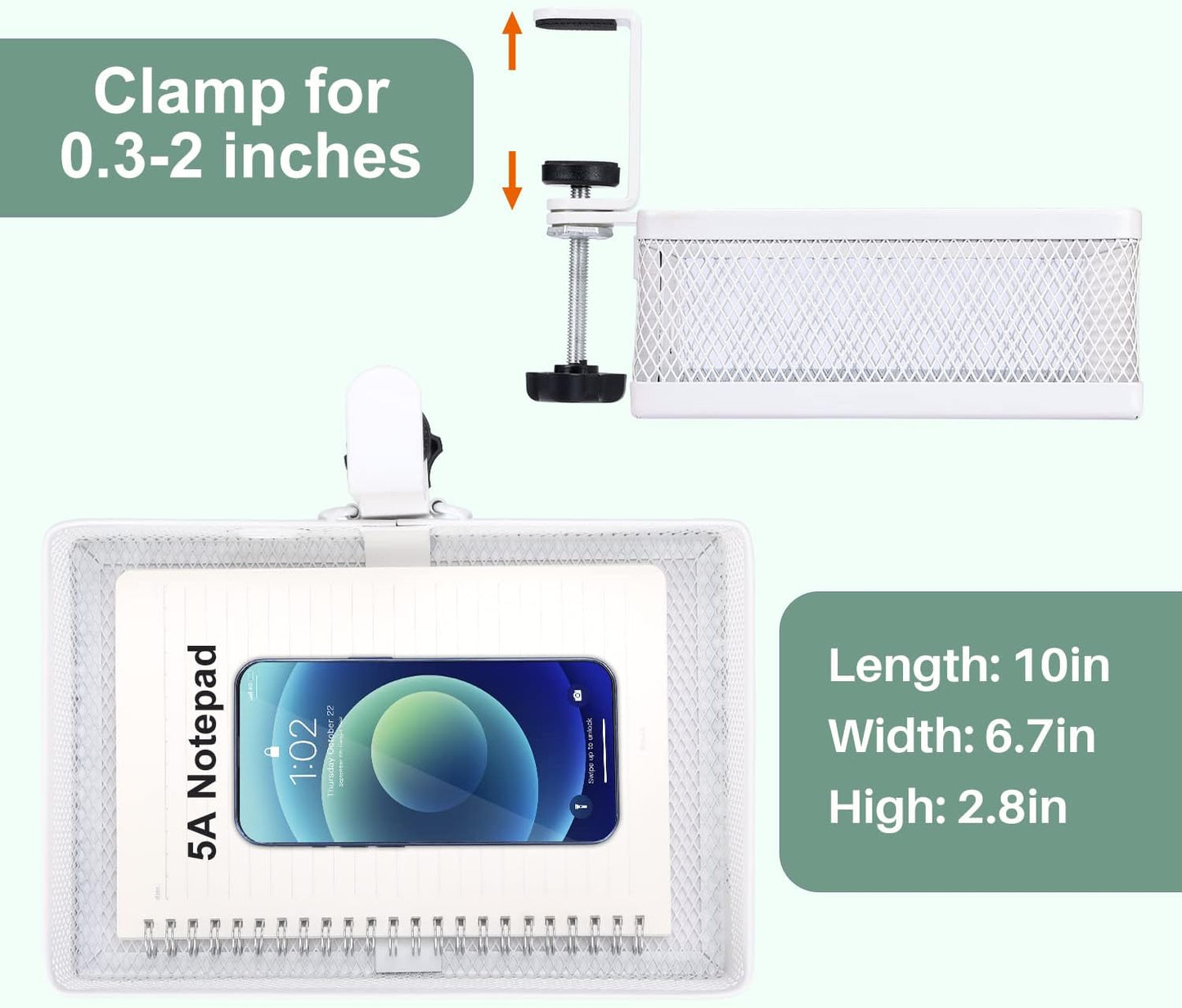 ROSYLINE Under Desk & Desktop Drawer Organizer - 2-Tier Metal Slide Out Drawers Organizer, Storage for Home Office Desk (Black)