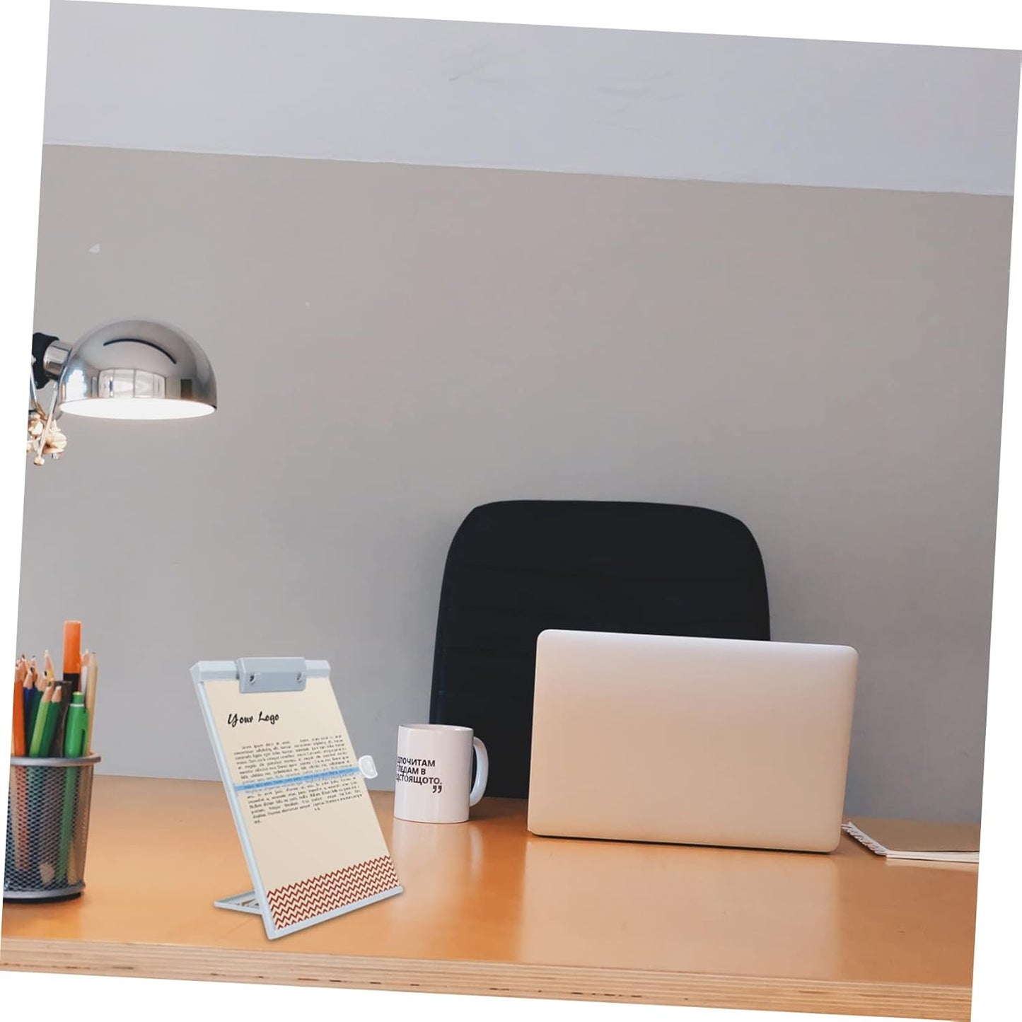 OSALADI Adjustable Desktop Paper Stand Document Holder Reading Stand with Removable Ruler Lightweight Plastic Office Organizer for Comfortable Neck Support