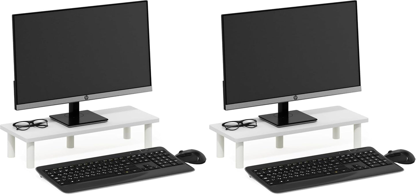 Furinno Turn-N-Tube Corner Monitor Riser Stand with Stainless Steel Tubes, Americano