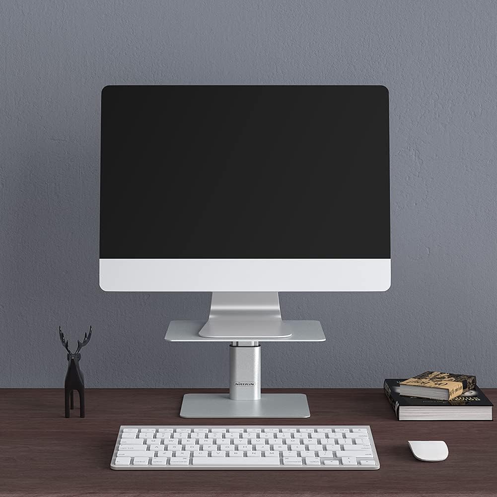 Nillkin Monitor Stand for Desk, Adjustable Height Computer Monitor Stand, Ergonomic Aluminum Computer Stand for Desktop Monitor, iMac, Studio Display XDR, Dell, HP, Lenovo, Other Screen Display, Black