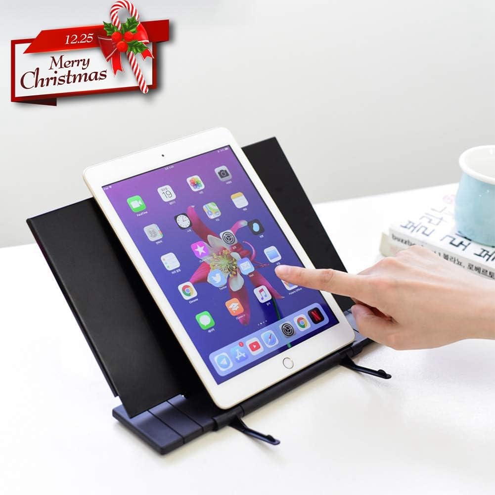 Barelove Document Holder Paper Stand with 7 Adjustable Positions, Black Metal Paper Holder Stand for Desk When Typing for Reading A4 Letter, Books, Music Sheet, Receipts, Textbooks