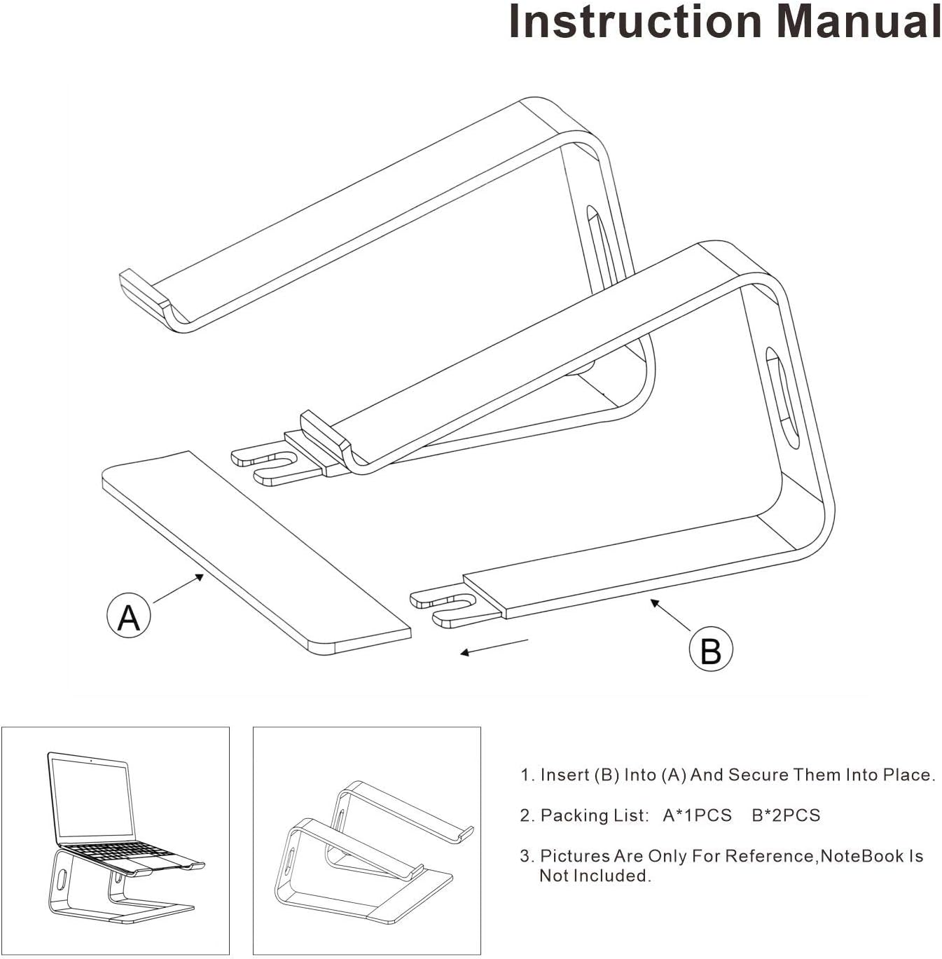 Ergonomic Aluminum Laptop Mount - Adjustable Computer Stand for MacBook Pro/Air HP Lenovo Samsung Dell - Fits 10-17.3" Laptops (Apple Green)