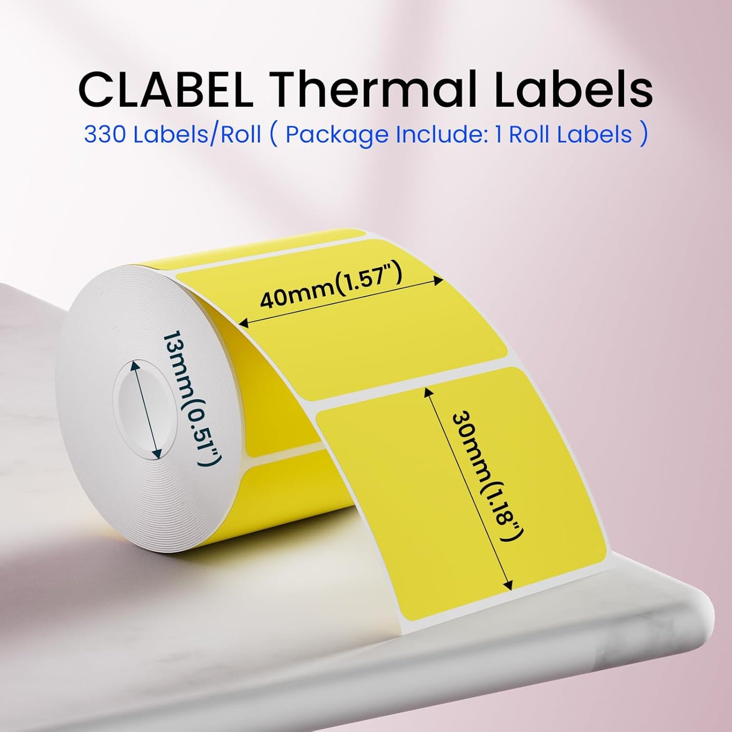 Clabel Printable White Cable Labels 6 Rolls of Thermal Self-Adhesive Paper Labels Tape, 25x78mm (1"x3") 100 Sheets Per Roll, Black Print on White Sticker Tags Durable