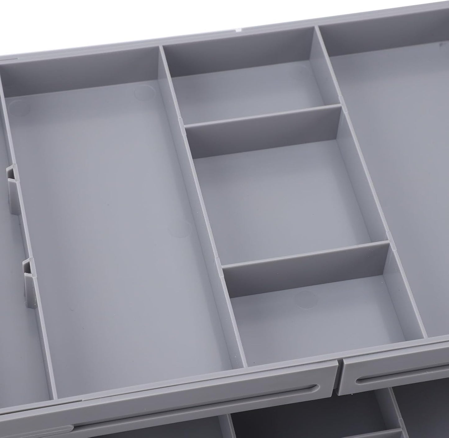 Fockety Drawer Organizer, Multi Level Collapsible Drawer Organizer with Adjustable Compartments, Expandable Desk Organizer Trays for Jewelry, Makeup, Silverware Storage Organizer (2