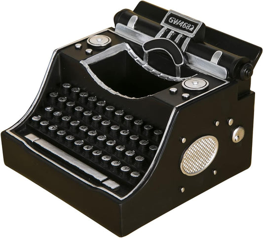 Retro Typewriter Pen Holder Decorative Resin Vintage Pencil Holders Desk Organizer for Writer's Desk (Iron)