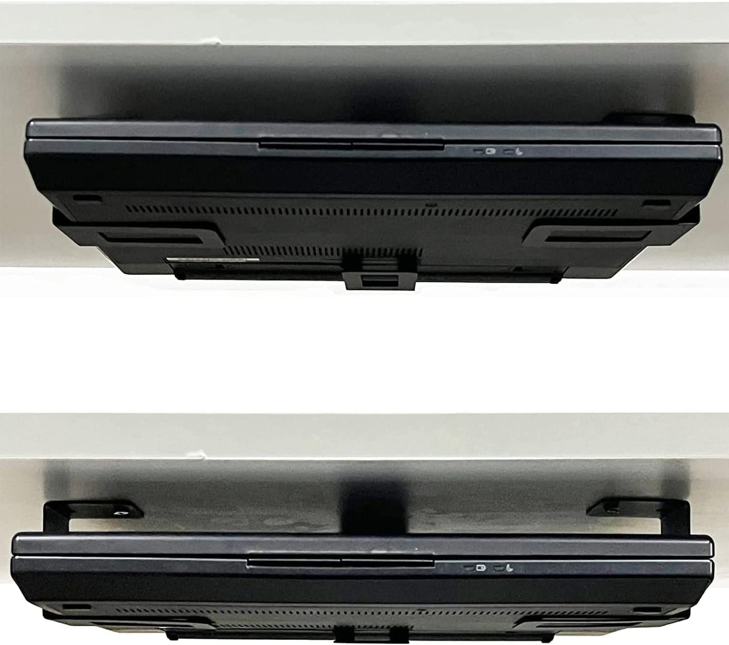 AUXPhome (3) Laptop Holder Under Desk Laptop Mount Organizer Rack Storage Shelf, Add On Under Table Laptops, Keyboard, Routers, Modems, Cable Box, Network Switch & More, Desk Accessories