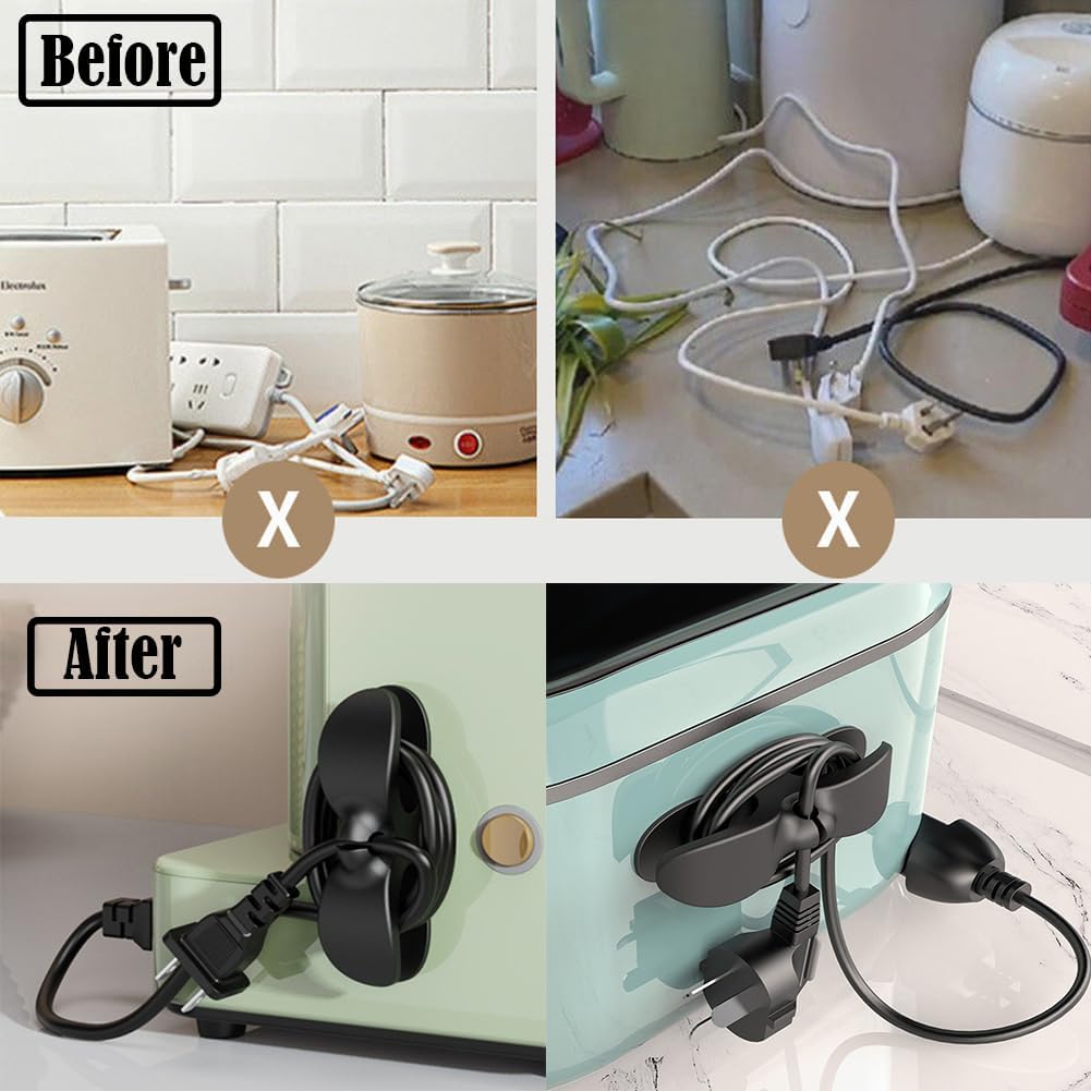 5PCS Cord Organizer Clips - Efficient Kitchen Appliance Wire Management, Secure Cable Wrapping for Air Fryers & Coffee Makers, Appliance Cord Organizer