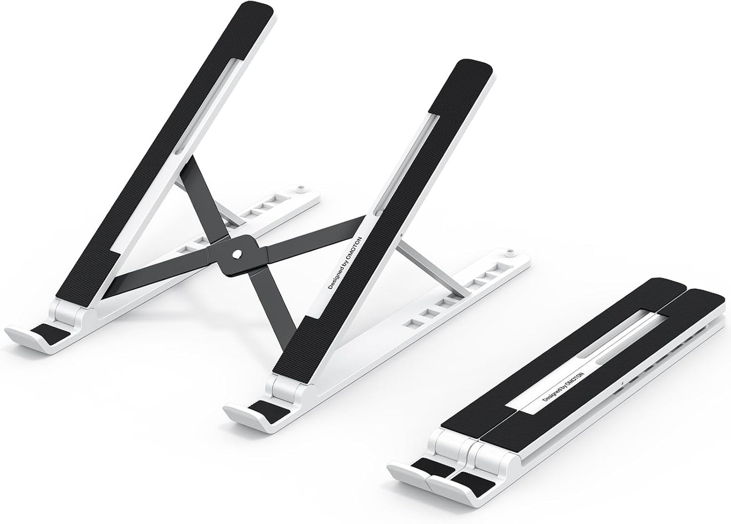 Portable Laptop Stand, OMOTON Laptop Stand for Desk Ergonomic 7-Levels Angles Adjustable Computer Stand, ABS Laptop Riser Holder Compatible with All Laptops and iPad(10-15.6")