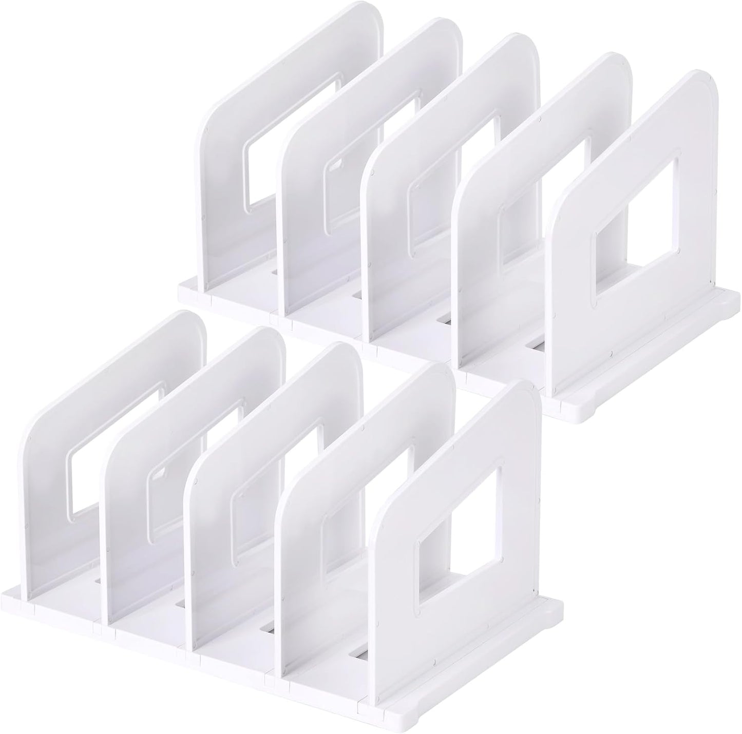 LALOBLUE File Organizer, Acrylic File Folder Organizer File Sorter, Plastic Vertical Book Dividers for Magazine Mail Letter Paper, Desktop Organizers for Office, Classroom & Home(4 Sections, 2 Pack)