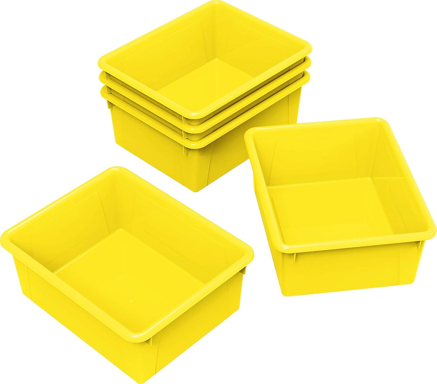 Storex Letter Size Flat Storage Tray – Organizer Bin for Classroom, Office and Home, Clear, 5-Pack (62531A05C), 10 x 13 x 3 Inches