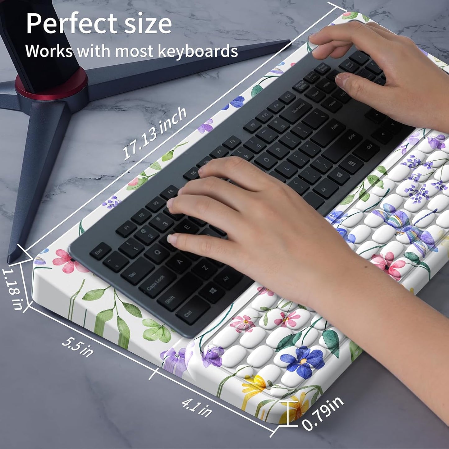 Keyboard Stand for Desktop, Keyboards Wrist Rest, Ergonomic Keyboards Holder for Easy Typing Working, Wrist pad for Keyboards with Comfortable Wrist Rest for Keyboard Pink