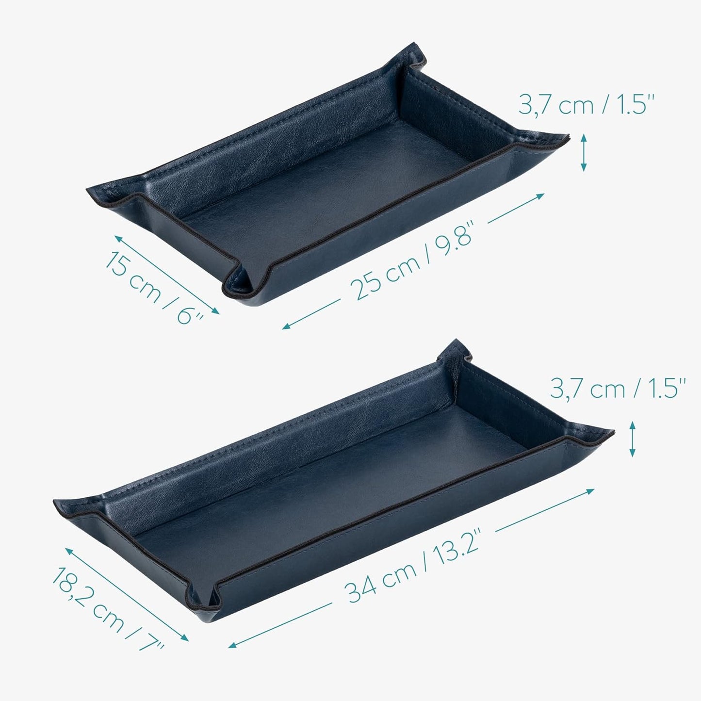 Navaris 2 x Empty Tray for Keys, Coins, Mobile Phones, Jewellery – Entrance Table for Office Bedside Tables