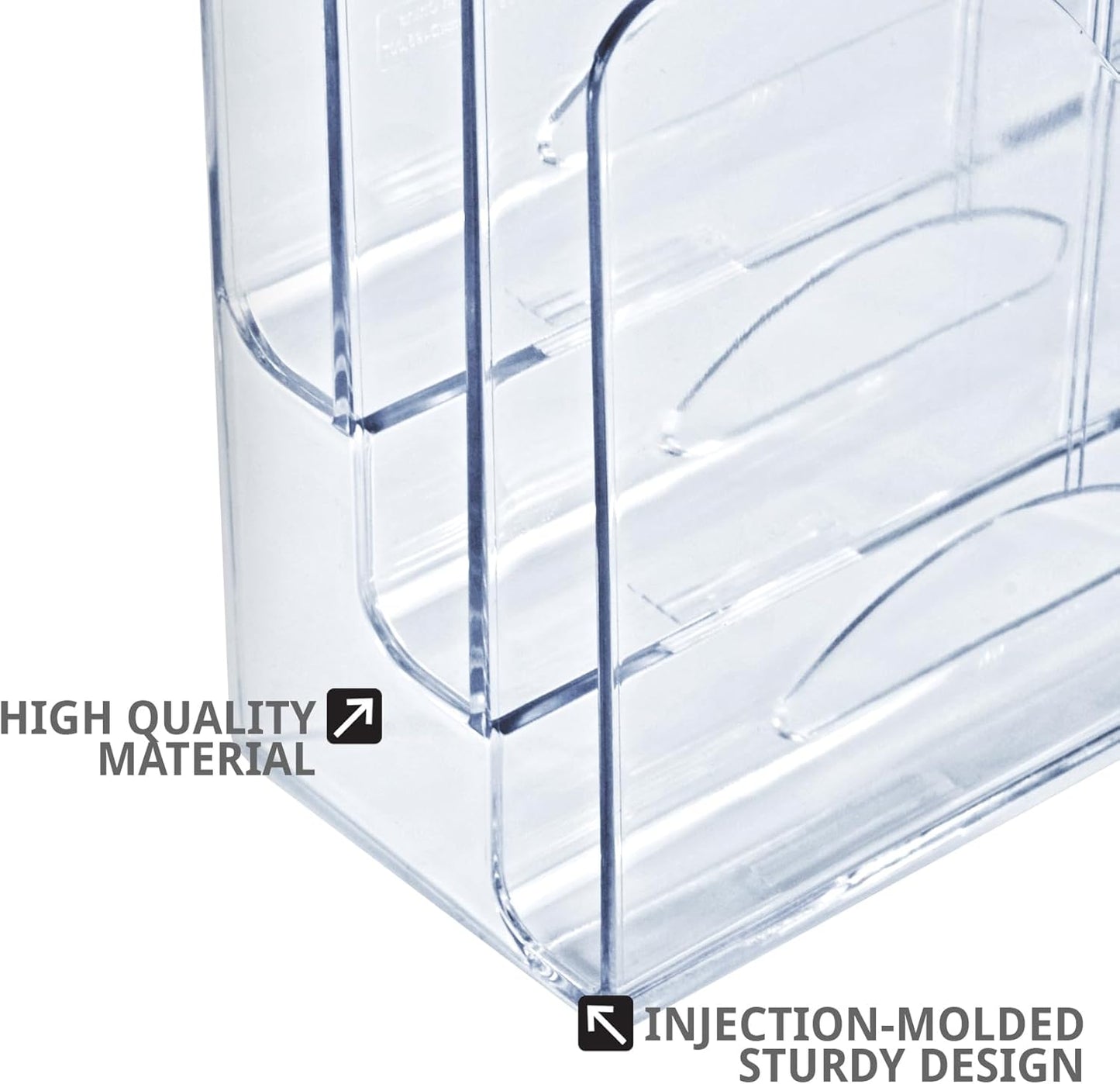 Azar Displays 250099 Three Tier File and Brochure Desktop Wall Organizer Holder with Dividers Brochure Display Stand Acrylic Holder, Fits 8.5" x 11" Files, Clear, 1 Pack