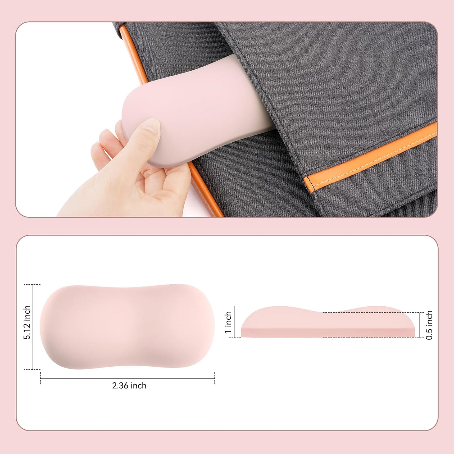 MOSISO Silicone Wrist Rest Pad, Ergonomic Gel Support for Keyboard & Mouse, Soft Comfortable Wrist Cushion for Typing, Gaming, Pain Relief, Office, Laptop Use, Black