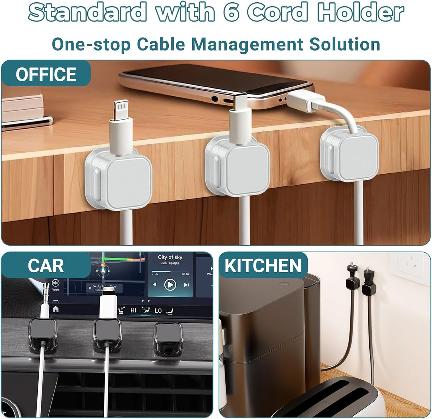 Cable Management Under Desk, 25.3'' No Drill Desk Cable Management Tray with Clamp, Metal Cord Organizer for Standing Desk, Computer Wire Management for Home Office & Gaming Setup, Black