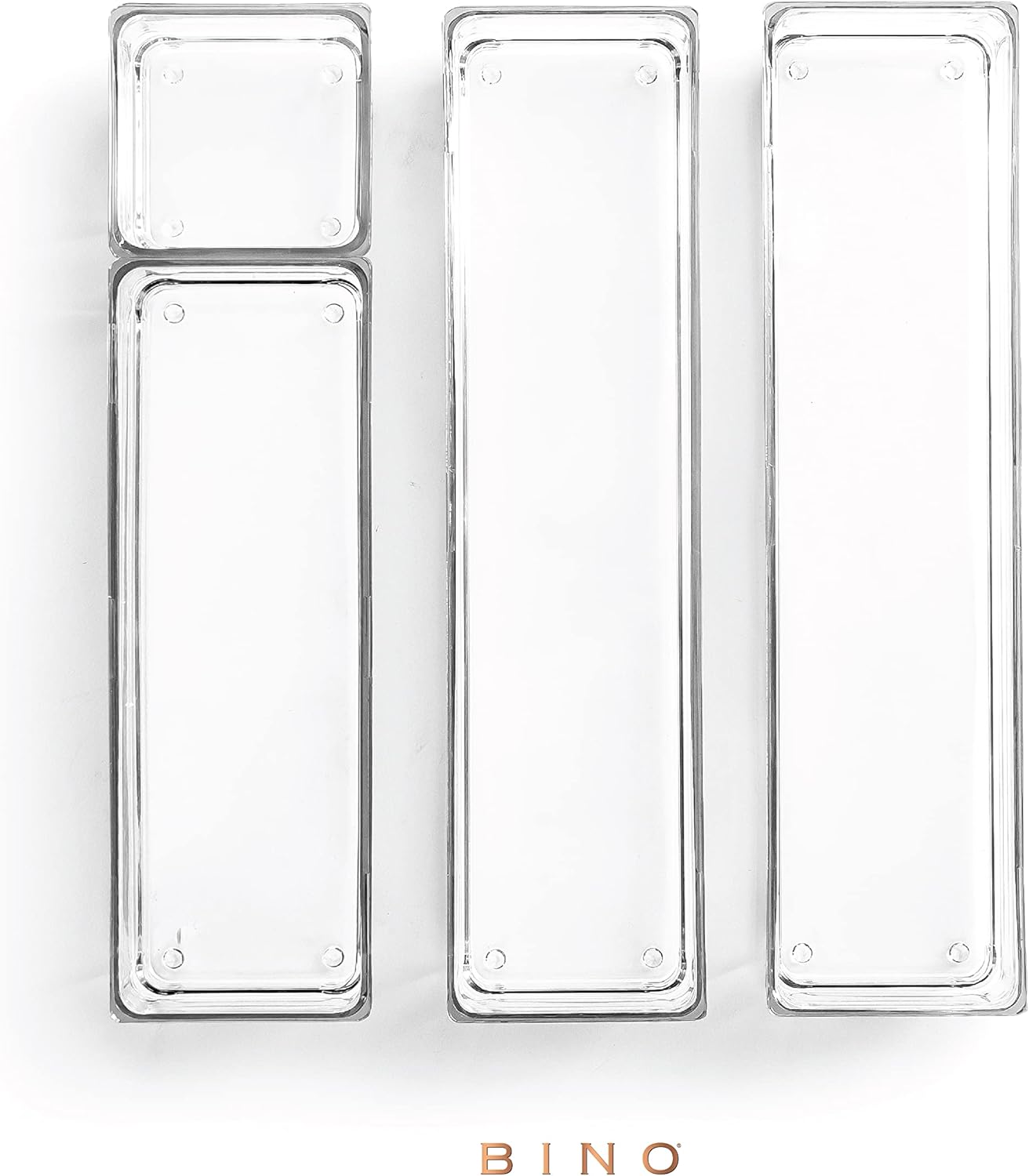 Bino 4-Piece Drawer Bin Set | THE MODULAR | Bathroom & Desk Drawer Organizer Bins - Large