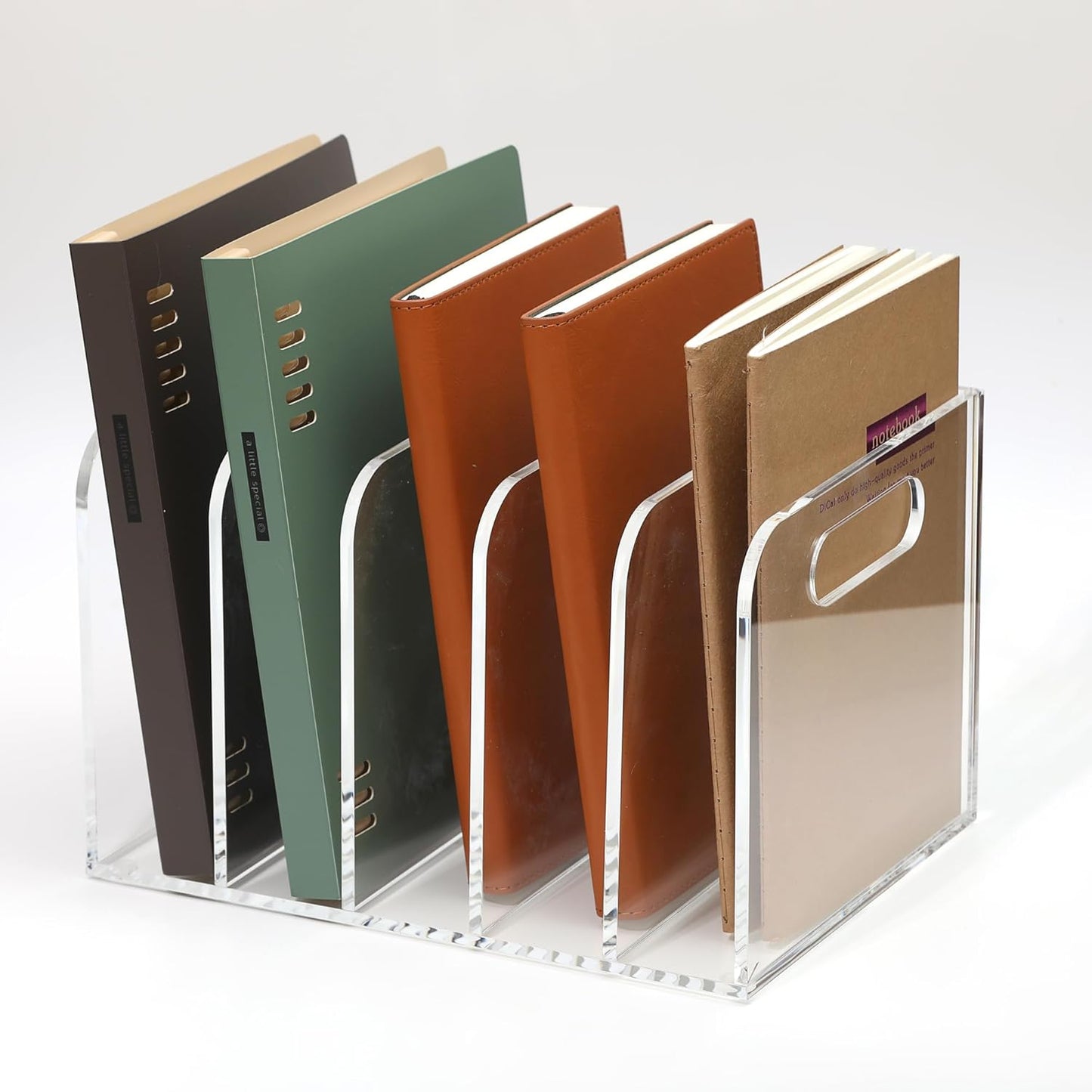 Acrylic Magazine File Holder, 3 Vertical Compartments Desk Document Sorter Organizer, Clear Folder Rack Binder for Office/Documents/Classroom, for Home, Tablet, Magazines, Books & Accessories