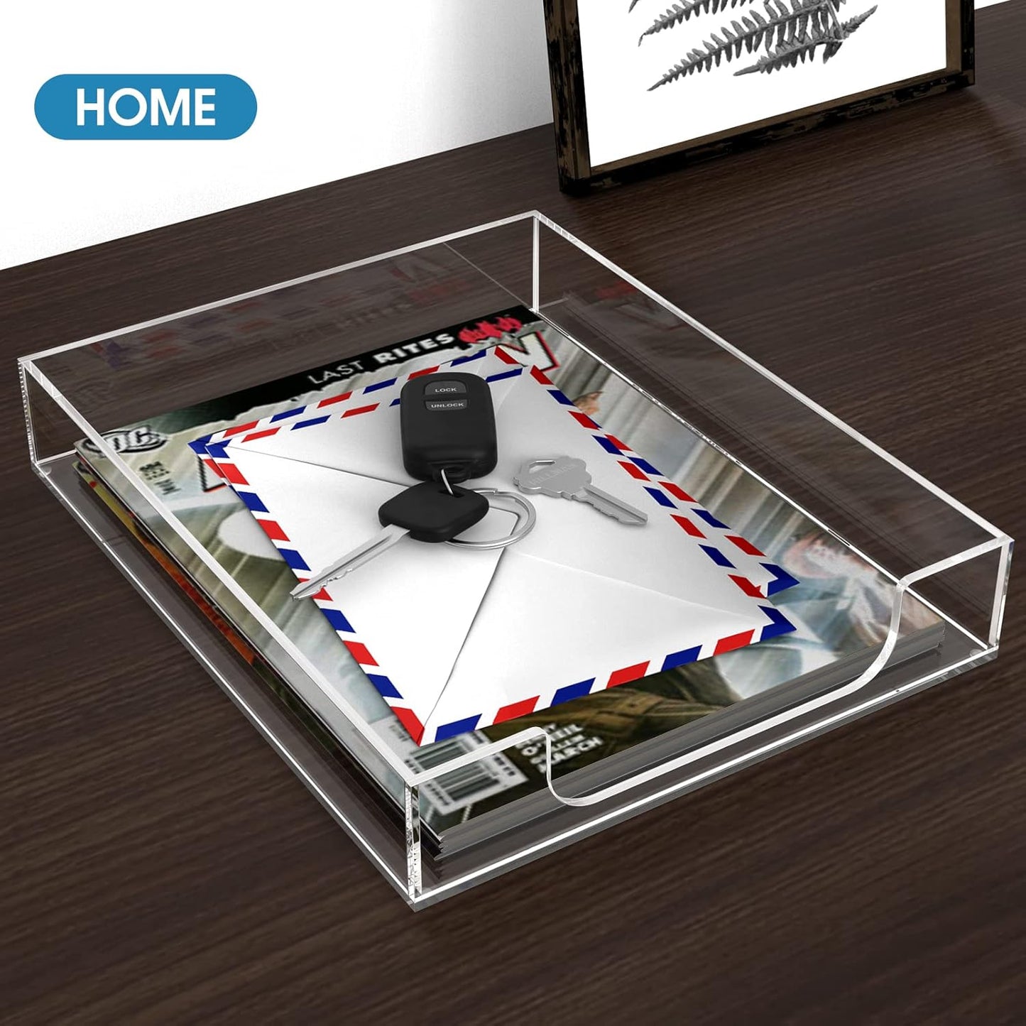 MaxGear Acrylic Letter Tray, Clear Desk Organizer for Papers, Documents, Magazines, Folders, Notebooks, and Stationery – Multi-Function File Tray and Desktop Organizer for Office, Home, and Workspace