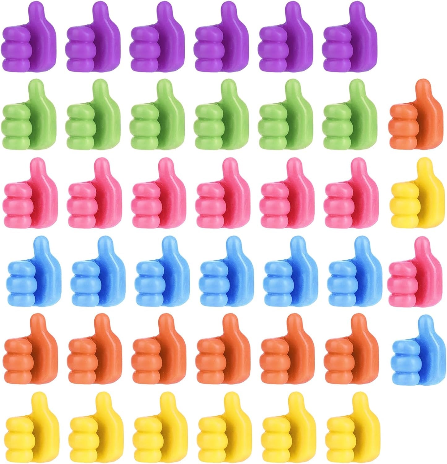 40 Pcs Creative Thumbs Up Wall Hooks, Self-Adhesive Silicone Thumb Holders, Multi-Function Cord Holder Clips for Desk Wall Nightstand, Wire Organizer for Charging Cables Keys,Pencils