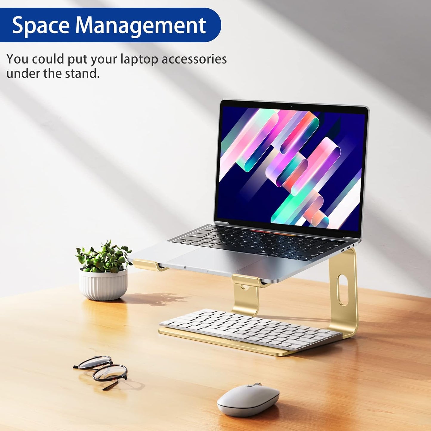 BESIGN LS03 Aluminum Laptop Stand, Ergonomic Detachable Computer Stand, Notebook Riser, Laptop Mount Compatible with Air, Pro, Dell, HP, Lenovo More 10-15.6" Laptops, Silver