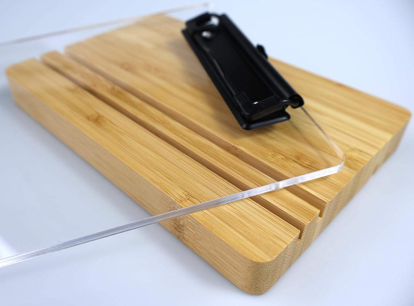 A5 Half Letter Clipboard with Stand,Clear Acrylic Freestanding Memo Size Clipboards,Document Typing Paper Stand,Menu Display Board,Receipt Holder (6"×9")