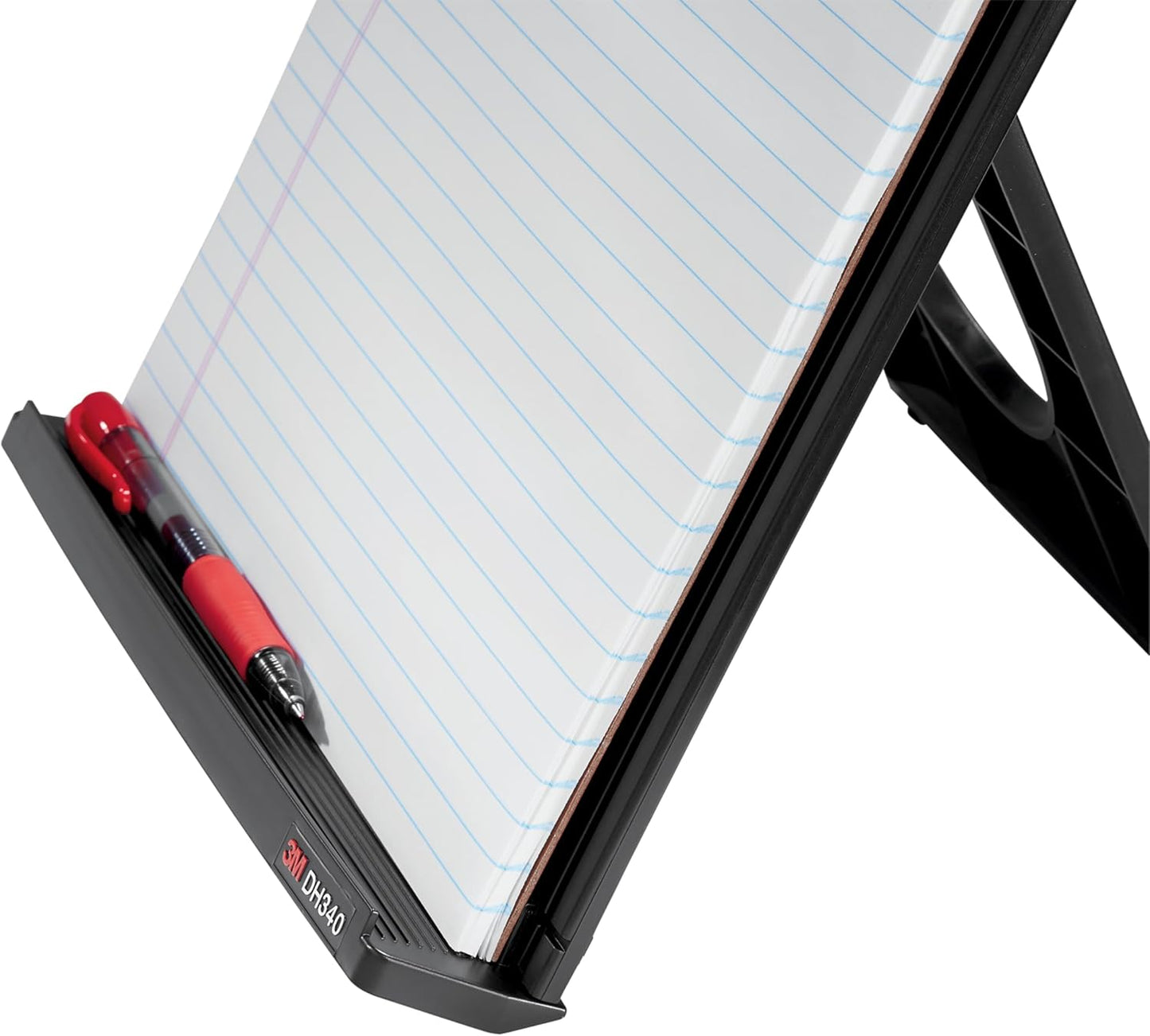 3M Desktop Document Holder Copy Holder, Adjustable Clip Holds Portrait and Landscape Documents for Easy Viewing, Bottom Ledge Has Lip to Keep up to 150 Sheets Securely in Place, Black (DH340MB)